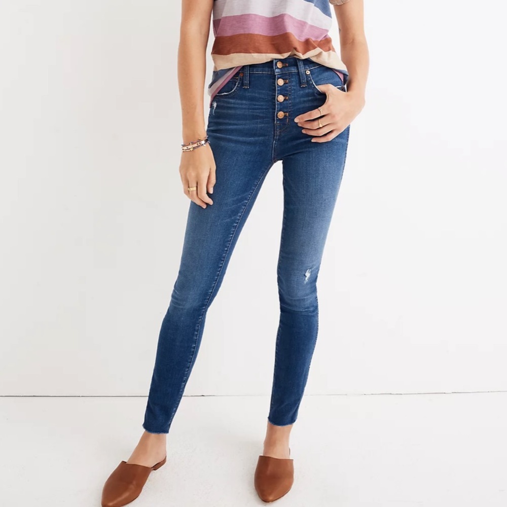 Madewell 10" High-Rise Skinny Jeans in Hanna Wash